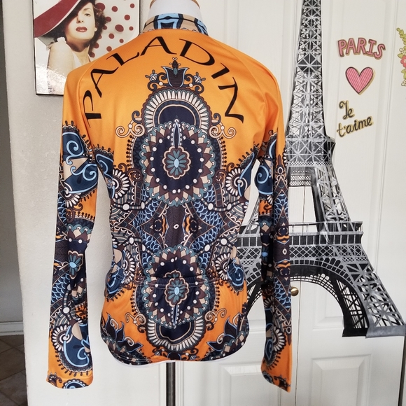 Paladin Cyling Multicolor  Orange Design Jacket size Medium - Picture 6 of 7